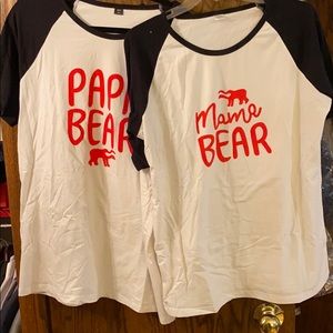 🎄Matching Mama and Papa Bear T-shirts